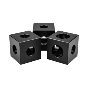 Cubo de Conexão de 3 Vias em Alumínio p/ Perfil Base 20 - V-Slot e T-Slot